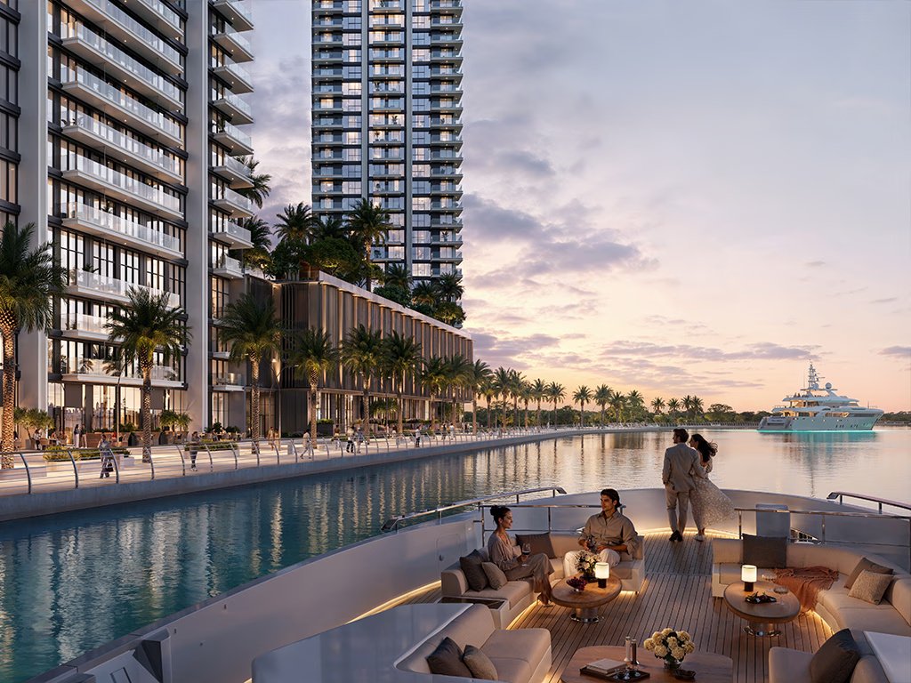 Emaar Valia tower exterior glass facade Dubai Creek Harbour