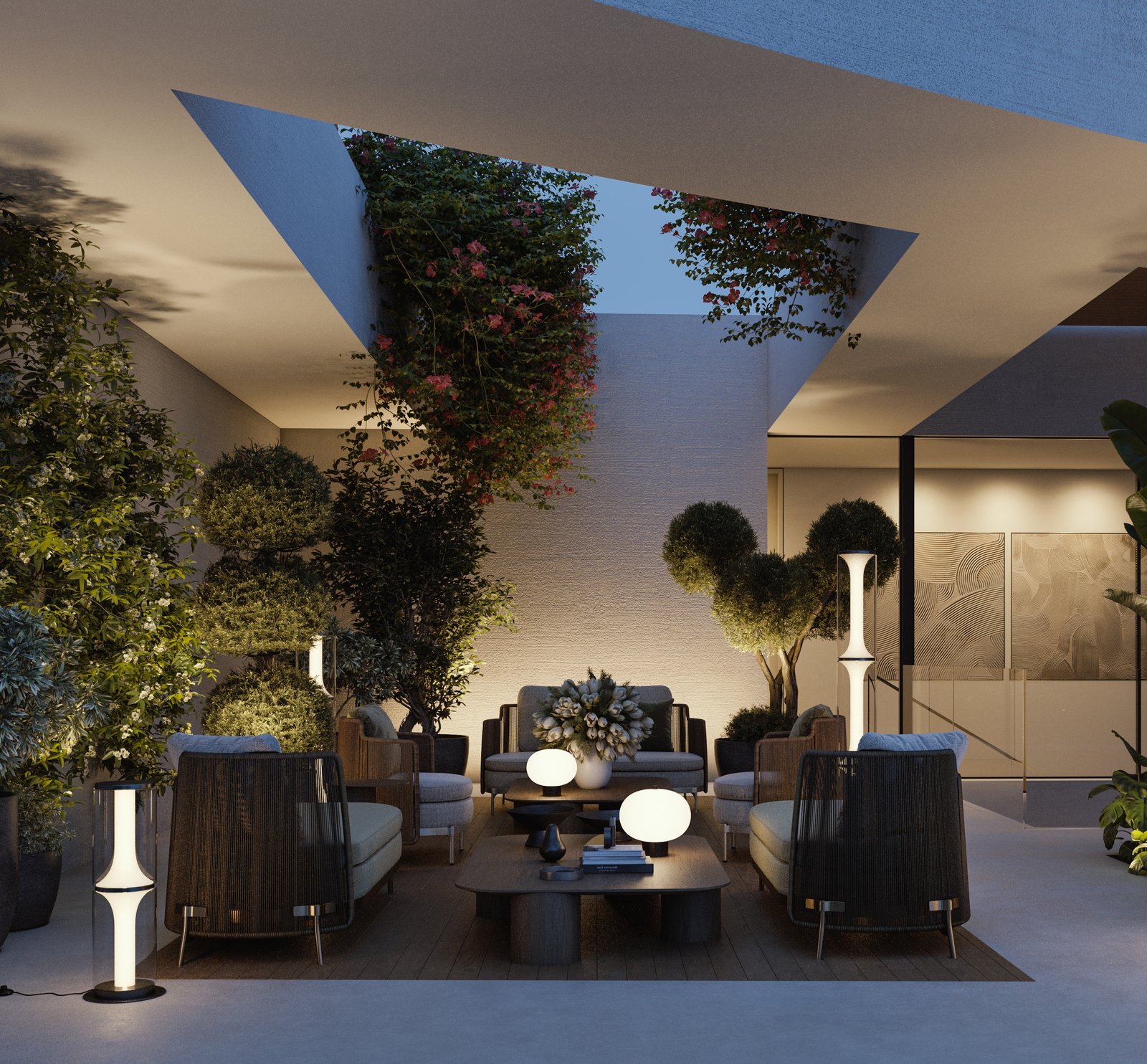 Lunaya outdoor terrace lounge lagoon view